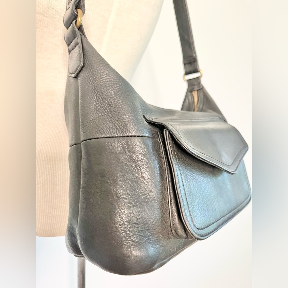 Fossil Black Leather Shoulder Bag Vintage Style 75082 - Picture 13 of 15